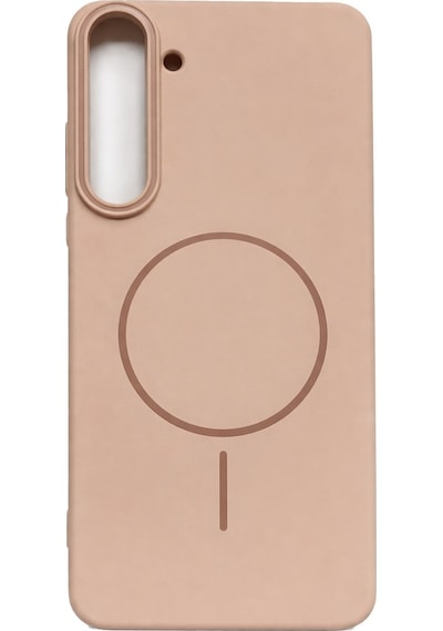 Samsung Uyumlu Galaxy S25 Fe  Kamera Çıkıntılı Magsafe Wireless Şarj Özellikli Sert Sararmaz Silikon Kılıf Gold