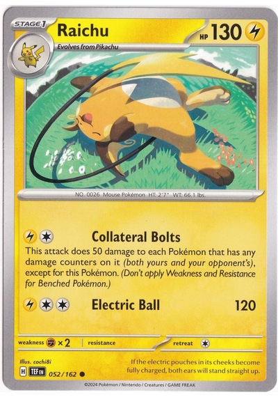 Raichu 052/162 - Temporal Forces - Pokemon Kartı Mint