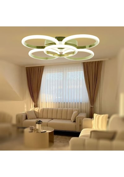 Tt304-4+1-sr-byr Tt Ayd. Beyaz Işık Sarı Kaplama 5 Li Led Avize Gold