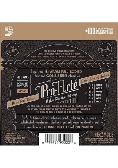 D'addario Ej49 Pro Arte Black Nylon Normal Tansıon Gitar Tel Seti D'addario Ej49 Pro Arte Black Nylon Normal Tansıon Gitar Tel Seti