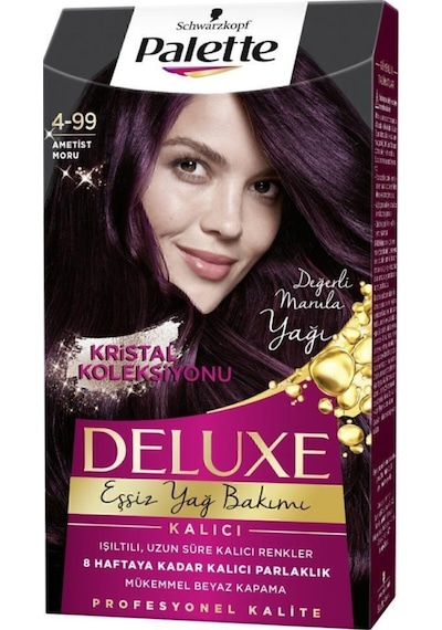 Palette Deluxe 4 - 99 Patlıcan Moru X 2 Adet Saç Boyası