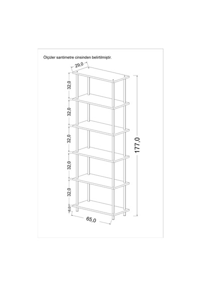 Çevir Kur 65 Cm Beyaz Kitaplık Beyaz