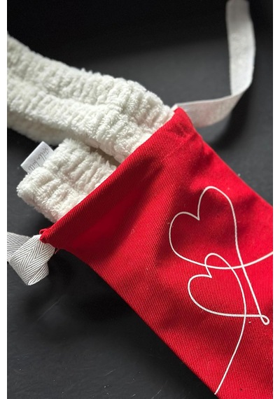 Mikrofiber Welsoft Saç Bandı Ve Bileklik Seti, Yumuşak Beyaz, Yüz Yıkama Ve Makyaj İçin, Kırmızı Keseli, 4 Parça
