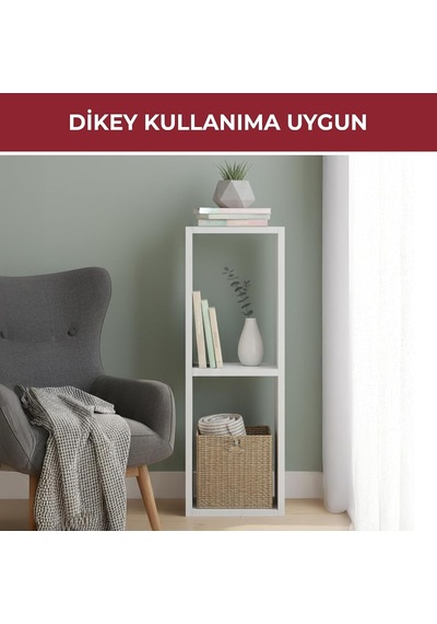 Pıkas Modern Minimalist 2 Raflı Dekoratif Kitaplık Ve Yan Sehpa Beyaz, Dikey Tasarım Çok Renkli Pıkas Modern Minimalist 2 Raflı Dekoratif Kitaplık Ve Yan Sehpa Beyaz, Dikey Tasarım Çok Renkli