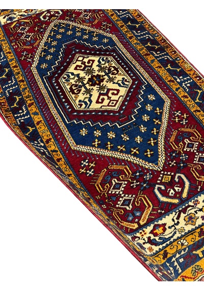 El Dokuma Yahyalı Halısı 103x185 Kök Boya %100 Yün Halı Kırmızı