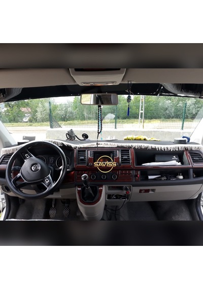 Volkswagen Transporter T7 Maun Gül desen Full Set,Torpido Maun Kaplama (Gül desenli maun)