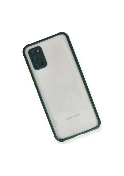 Galaxy A02s Kılıf Miami Şeffaf Silikon - Koyu Yeşil Diğer
