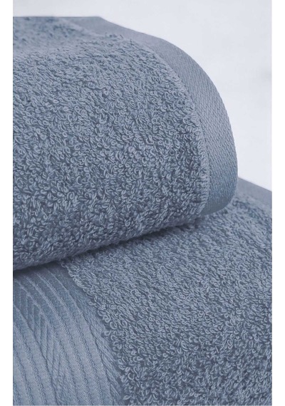 2 Parça Battal Lüks Premium Banyo Spa Havlu Takımı 90x170 Cm İndigo Renkli