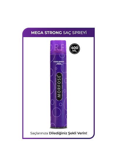 Saç Spreyi 400ml Mega Strong Mor