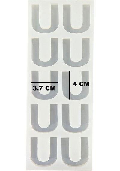 Epoksi Çoklu Silikon Kalıp U Harfi Anahtarlık Reçine Seri Döküm Kalıbı 4 Cm 10 Lu