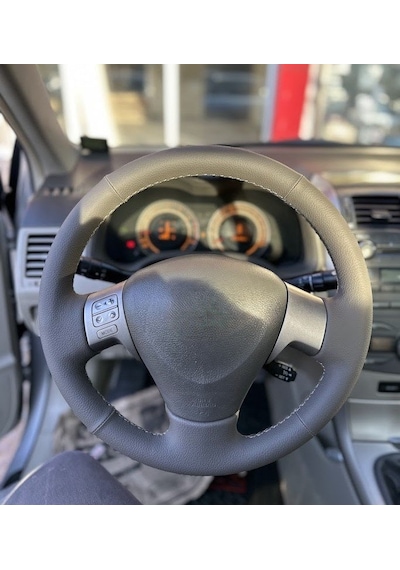 Toyota Corolla 2008-2009 Araca Uyumlu Direksiyon Kılıfı Orta Göb Siyah