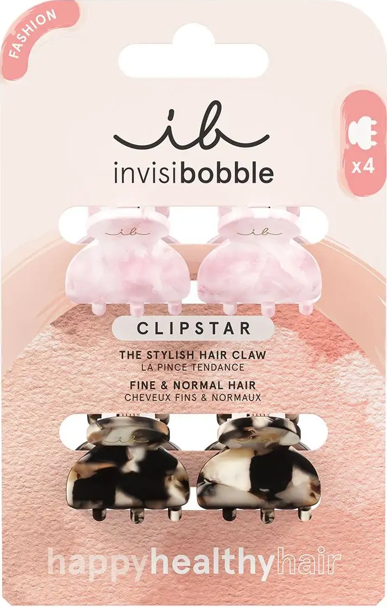 İnvisibobble Mini Sac Kepçeli Toka Clıpstar Petit Four, 4 Adet. 170505543 Pembe Şampanya