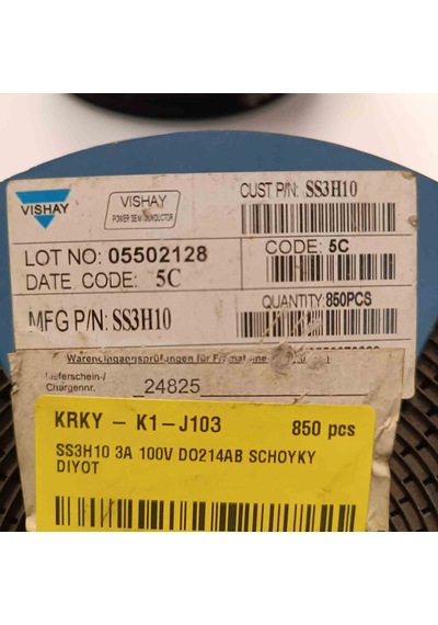 Ss3h10 3a 100v Do214ab Schoyky Diyot 19 Adet