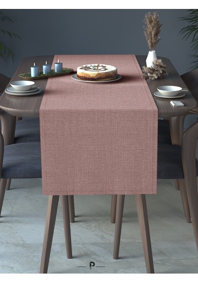 Br Perle Perle Home Keten Dokulu Runner Açık Pembe Renk Dekoratif Şık Runner Örtü