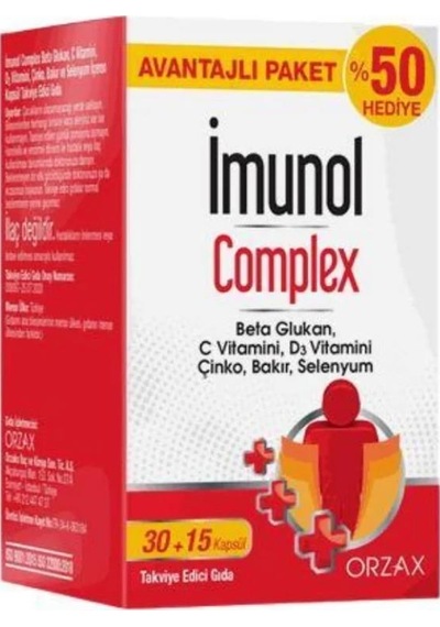 Orzax İmunol Complex Avantajlı Paket 30+15 Kapsül