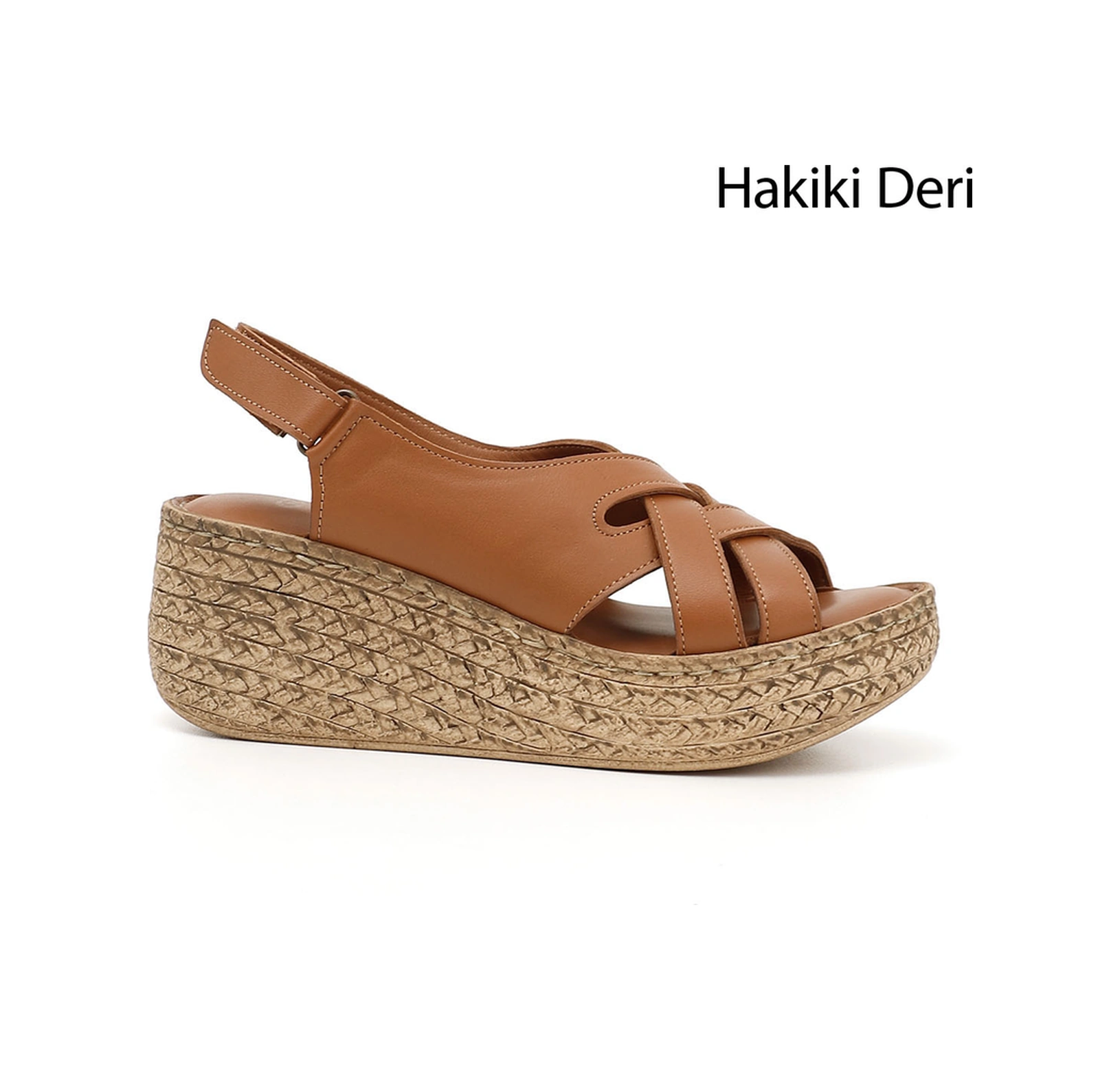 Gönderi(R) Gönderi R Kadın Taba Antik Cırt Bantlı Dolgu Topuk Hakiki Deri Sandalet Dyza70945777 Taba