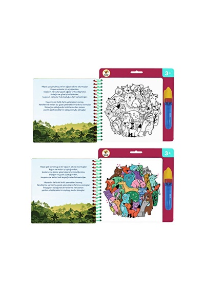 2 Adet Lino Aqua Magic Book Mandala Sihirli Boyama Kitabı