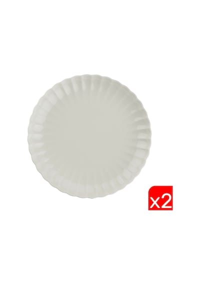 Kütahya Porselen Bone Luz Krem Pasta Tabağı 21cm 2 Li Çok Renkli