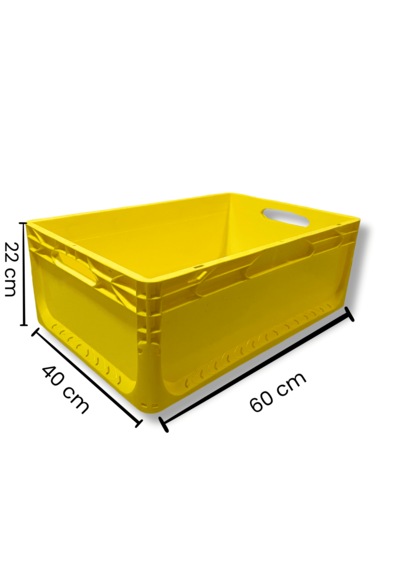 Alpbx 1.kalite Sarı Plastik Kasa 60x40x22 Cm - Kutu 44 Litre Sarı