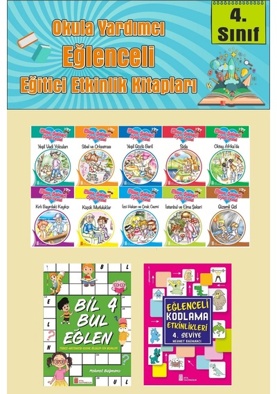4.sınıflar İçin Okumayı Sevdiren 10 Lu Hikaye Seti -bil Bul Eğlen-kodlama 6 Okulda Evde Tatilde