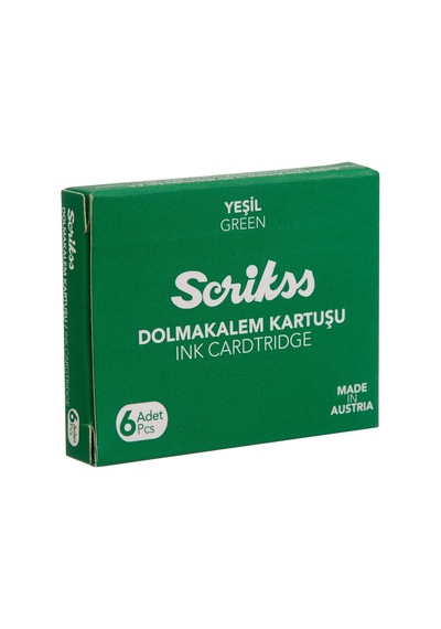 Scrikss Kartuş Dolma Kalem Kartuşu 6'li Paket Yeşil