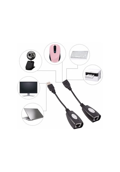 Molix Rj45 USB Ek Uzatıcı Cat5E 6 Kablosu Ekleme Extension