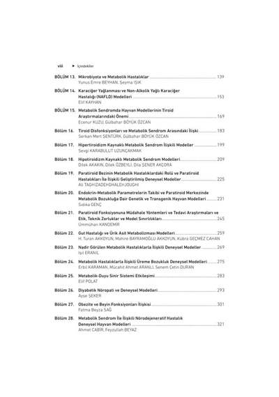 Laboratuvar Hayvanlarında Metabolik Hastalıklarla İlişkili Deneysel Modeller İlkeler, Protokoller Ve Fizyopatoloji
