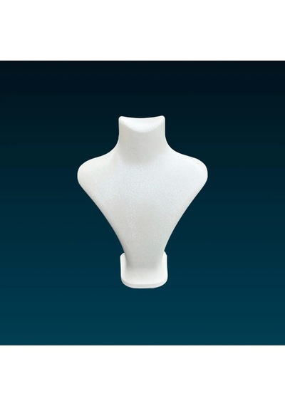 Yerli Üretim Londra Model İmera Deri Kumaş Beyaz Renk 22/18 Cm Kolye Sergileme Mankeni Çok Renkli