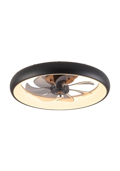 Siyah Ø50cm Led Fanlı 6500k Soğuk Beyaz Modern Plafonyer Avize