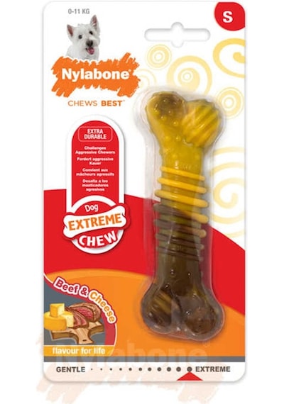 Nylabone Biftek ve Peynir Aromalı Köpek Çiğneme Çubuğu S