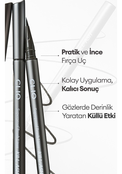 Clio Superproof Brush Liner Kill Ash 001 Ash Gray