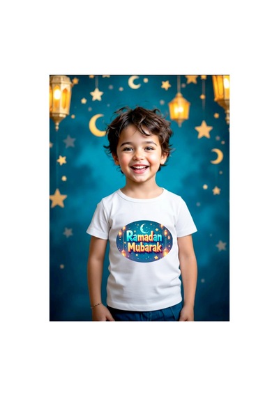 Stil-x Ramazan Bayramı Baskılı Erkek Çocuk Tshirt, %100 Pamuklu Kumaş Beyaz-9