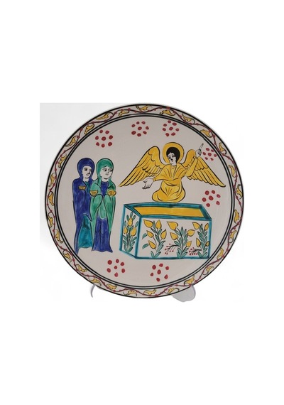 İsa Mesih'in Boş Kabri 25x25 Cm El Boyama İznik Çini Tabak