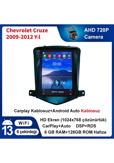 Chevrolet Cruze 2009-2012 Y 6gb Ram 128gb Rom Carplay Multimedya