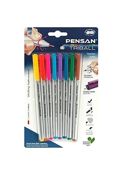 Pensan Tükenmez Triball Renkli 8li