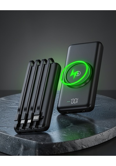 Powerbank 10000 Mah Led Ekranlı Dahili Kablolu Uuczzzpwpg10powerbankkkkk1-1 Çok Renkli