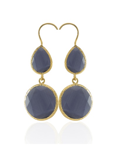 Kadir Jewellery 22 Ayar Altın Kaplama Kadın Taşlı Küpe -el İşçiliği Ve Hipoalerjenik Küpe Mor 19322864
