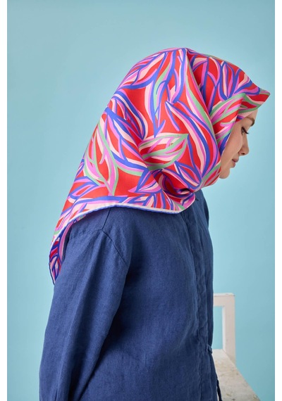 Silk Home Twill İpek Eşarp 11472-04 Narçiçeği, Pembe, Yeşil, Saks, Pudra
