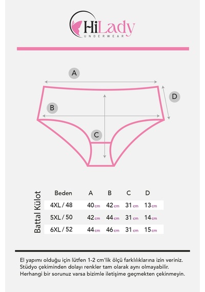 Kadın Külot, Orta Yüksek Bel Büyük Beden Külot 4xl-5xl-6xl 5 Adet, Yumuşak Pamuklu Rahat Kumaş Siyah