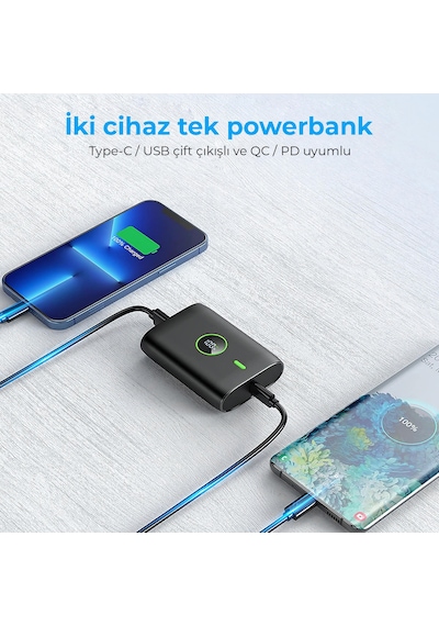 Woyax by Deji Powerbank 10000 mAh 22.5W Hızlı Taşınabilir Şarj Cihazı - Woyax by Deji Powerbank 10000 mAh 22.5W Hızlı Taşınabilir Şarj Cihazı -