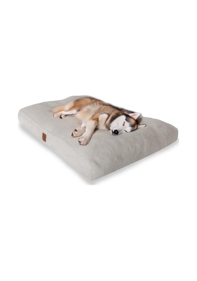 Max Köpek Yatağı Ekru Ultra Yumuşak Peluş Kumaş, Nefes Alabilen Hava Dolaşımı, Sakinleştirici Konfor, Kayd