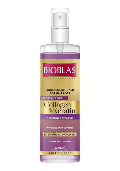 Kolajen &amp Keratin Sıvı Saç Kremi Durulanmayan, Onarıcı &amp Dolgunlaştırıcı Etki, Bitkisel Kompleks B1