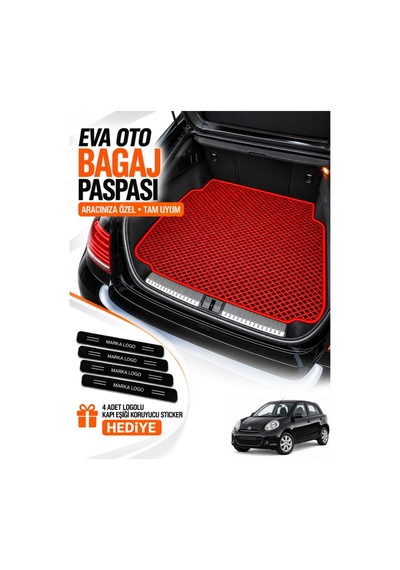 Nissan Micra 2010-2016 Uyumlu Eva Bagaj Paspası Araca Özel Kırmızı