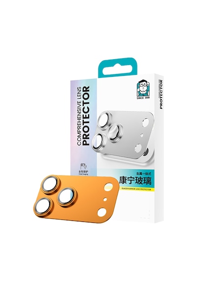 Apple Uyumlu   iPhone 17 Pro Max Benks Glass Warrior Anti Reflective Metal Kamera Lens Koruyucu Turuncu