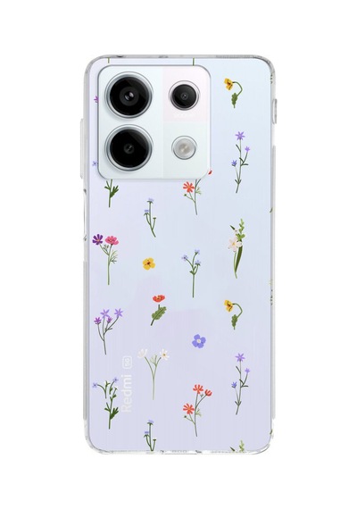 Redmi Note 13 Pro 5g Uyumlu Minik Kır Çiçekleri Baskılı Silikon Kılıf