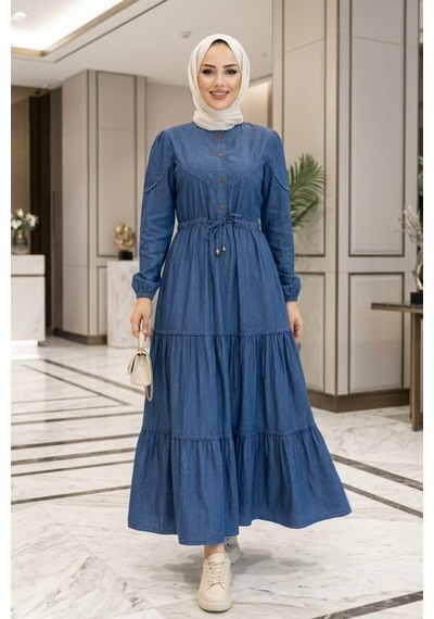 Hb Harma Time Butik Kadın Dantel Detaylı Düğmeli Ve Bağcıklı Koyu Mavi Kot Elbise Koyu Mavi Koyu Mavi Hb Harma Time Butik Kadın Dantel Detaylı Düğmeli Ve Bağcıklı Koyu Mavi Kot Elbise Koyu Mavi Koyu Mavi