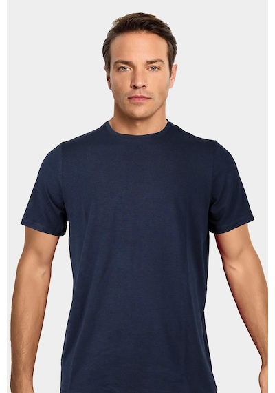 Jiber Erkek Bambu Terletmeyen Hafif Kumaş T-shirt Lacivert
