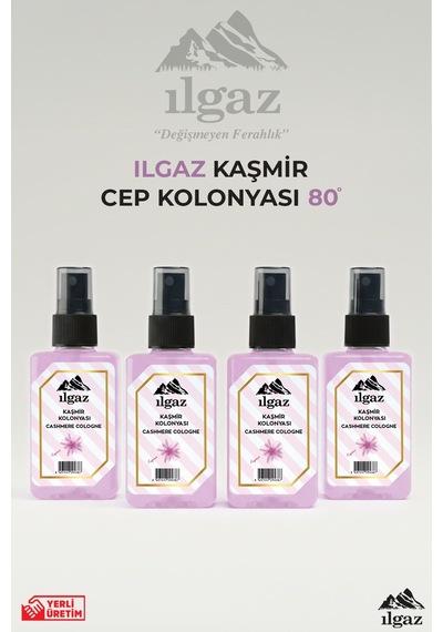 Kaşmir Sprey Kolonya Cep Boy Elegance Series 4'lü Eko Paket - 4x50 Ml