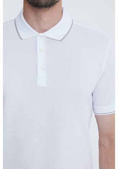 Erkek Beyaz Polo Yaka T-shirt