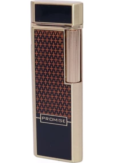 Promise Twiggy Siyah Gold İşlemeli Metal Soft Flame Çakmak